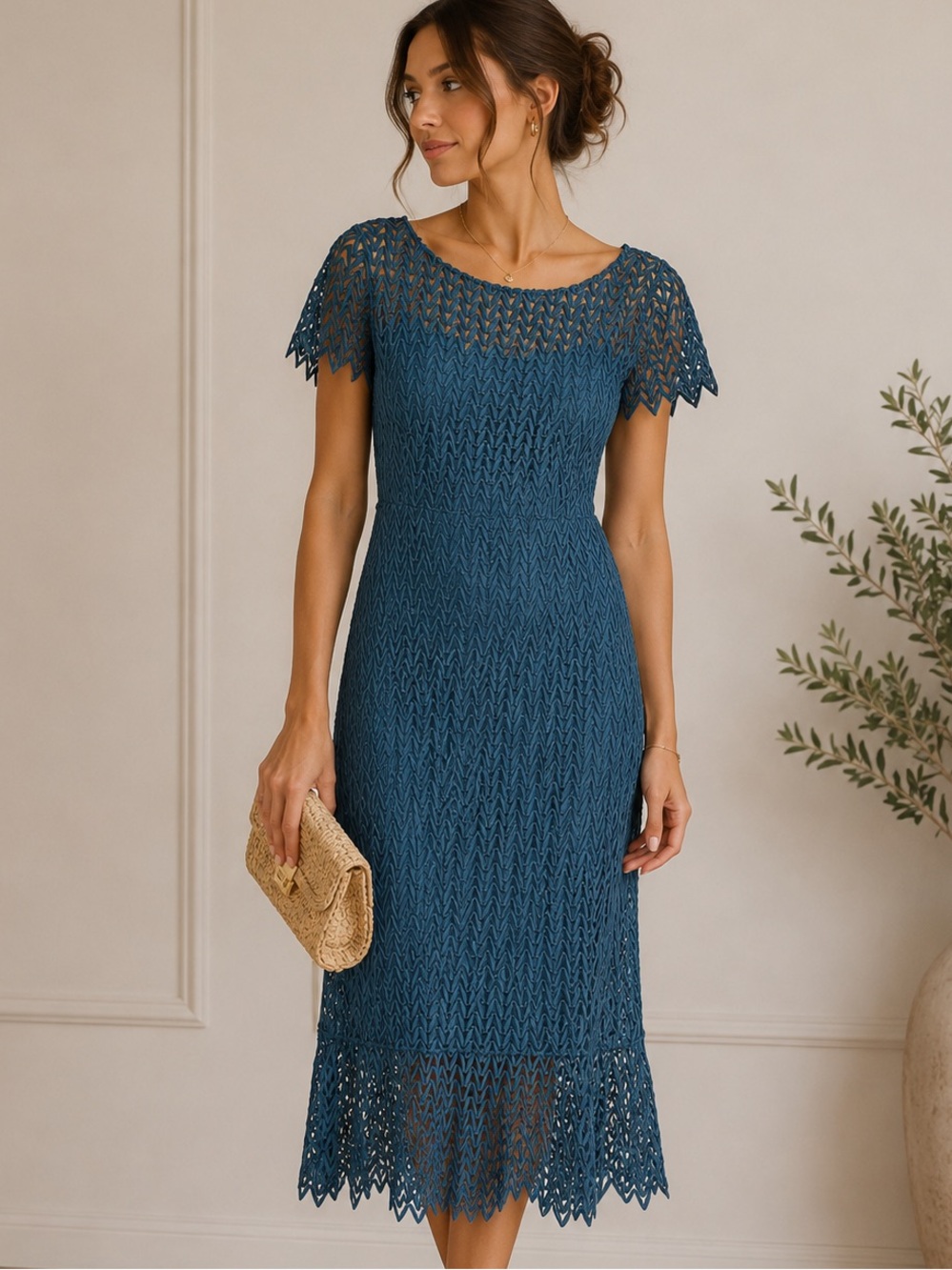 Kay Unger Tatum Dress in Teal Blue Size 18